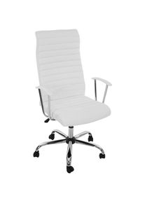 HHG Jamais utilisé] Fauteuil/chaise de bureau Cagliari, ergonomique, simili-cuir blanc - white