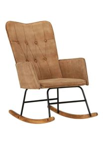 Chaise à bascule marron vintage toile The Living Store Brun