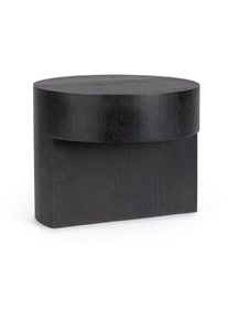 Table basse ronde contemporaine en bois noir D50 - stack - noir