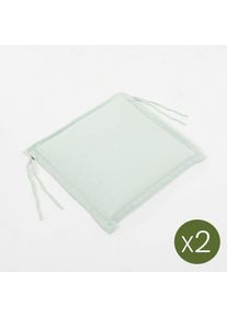 Edenjardin Cojines - Pack de 2 coussins pour chaise de jardin, Déperlants, 180 gr Polyester, Coloris Vert clair, 42 cm x40 cm x3 cm