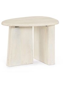 Table basse de salon galet en bois de manguier L60 - juarez - Beige