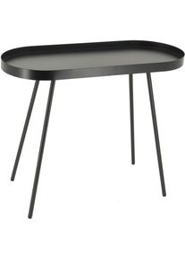 Table basse ovale en métal noir 70 x 30 x 57 Noir