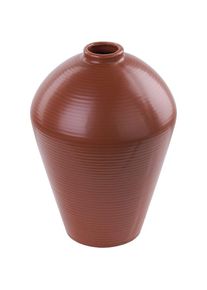 Beliani Vase Décoratif Marron en Céramique 22 cm en Forme d'Amphore Minimaliste Xanthi