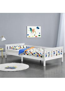 Lit pour les enfants avec tête de lit et pied de pied 90x200 cm Design moderne diverses couleurs Couleur : Blanc