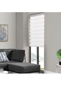 Store Enrouleur Windau Zébré sans Perçage Réglage en Continue 45 x 150 cm Blanc [en.casa] blanc