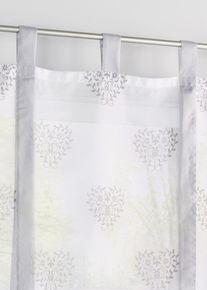 bonprix Szalagos függöny szív mintával szürke Mag./Sz.: 140/60 cm