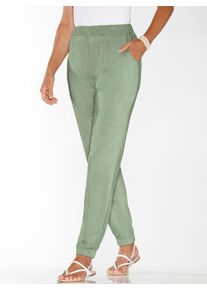 Damen Haremshose mit Bündchen am Saum in eucalyptus ,Größe 19, WITT, 100% Viskose