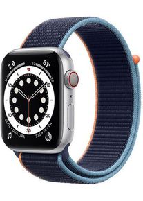 Apple Watch Series 6 Aluminium 44 mm (2020) | GPS | silber | Sport Loop Dunkelmarine