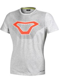Macna Logo, t-shirt vrouwen , kleur: Lichtgrijs/Neon-Oranje , maat: L