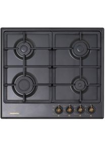 Plita gaz DWHBG-6400RANT, comenzi frontale, aprindere buton, gratare fonta, design rustic, Antracit