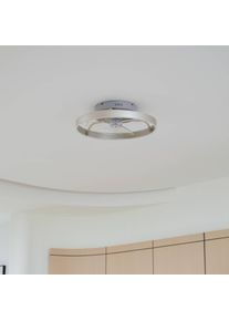 LINDBY LED-Deckenventilator Momitu, silber, leise, Ø 14 cm