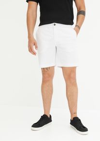 bonprix Pantalón corto elástico blanco 50