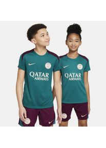 Paris Saint-Germain Strike Nike Dri-FIT knit voetbaltop met korte mouwen voor kids - Groen