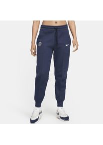 Nike Paris Saint-Germain Tech Fleece voetbaljoggingbroek met halfhoge taille voor dames - Blauw