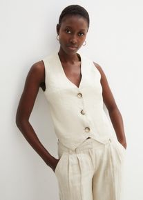 bonprix Női Mell&eacute;ny tiszta lenből, b&eacute;zs, 52