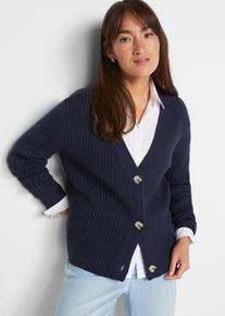 Cardigan a coste, Blu, Taglia 50/52 (L), bonprix