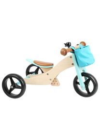 Small Foot - Wooden Tricycle and Balance Bike 2in1 Turquoise