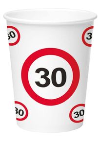 Folat 8 pappersmuggar nummer 30 trafikskyltar 250ml