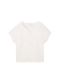Tom Tailor Damen T-Shirt mit Bio-Baumwolle, weiß, Uni, Gr. M, baumwolle