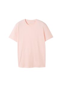 Tom Tailor Denim Herren T-Shirt mit feinem Streifenmuster, rot, Streifenmuster, Gr. M, baumwolle