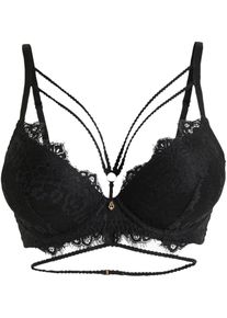 bonprix Femei Sutien push-up cu elemente decorative, negru, 95