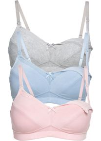 bonprix Biustonosz do karmienia bez fiszbin&oacute;w (3 szt.), bawełna organiczna, ż&oacute;łty, 90