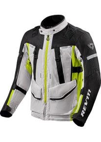 Revit Sand 4 H2O, veste textile imperméable , couleur: Gris Clair/Noir/Jaune Néon , taille: S