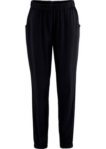 Damen Haremshose mit B&uuml;ndchen am Saum schwarz Gr&ouml;&szlig;e 26