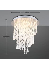 REALITY LEUCHTEN LED-Deckenlampe Pomp, Ø 45 cm, chrom, Acryl/Metall, CCT
