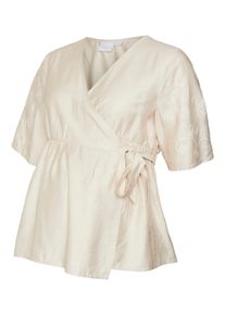 MAMALICIOUS, Damer, Bluse 'Nanaz Tess', Lysebeige / Hvid, St&oslash;rrelse XS