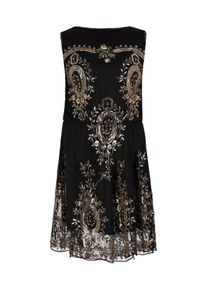 NAEMI Dames Cocktailjurk beige / goud / zwart 34-36