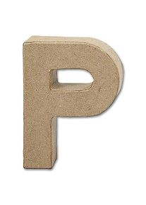 Buchstabe Papier-Mâché - P 10 cm Höhe, 2 cm Stärke