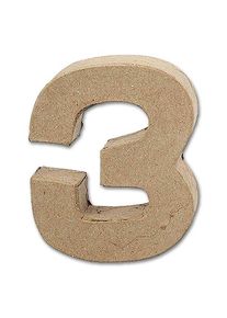 Buchstabe Papier-Mâché - 3 10 cm Höhe, 2 cm Stärke