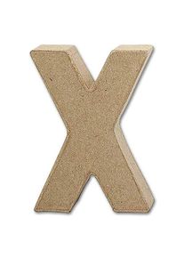 Buchstabe Papier-Mâché - X 10 cm Höhe, 2 cm Stärke