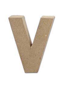 Buchstabe Papier-Mâché - V 10 cm Höhe, 2 cm Stärke