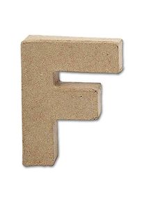 Buchstabe Papier-Mâché - F 10 cm Höhe, 2 cm Stärke