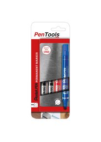Pentel Permanentmarker N60 4er-Set Alugehäuse, Keilspitze