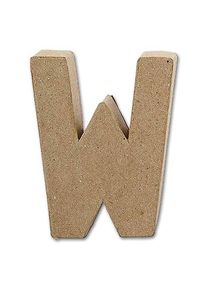 Buchstabe Papier-Mâché - W 10 cm Höhe, 2 cm Stärke