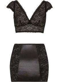 Bralette en rok (2-dlg. set) - zwart - maat 56/58 (3XL) - bonprix