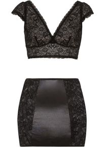 Bralette en rok (2-dlg. set) - zwart - maat 60/62 (4XL) - bonprix