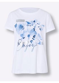Heine Dames T-shirt van puur katoen in wit ,maat 34, Witt, 100% Katoen