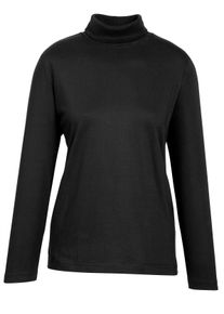 Dames Colshirt met lange mouwen in zwart ,maat 38, WITT, 100% Katoen