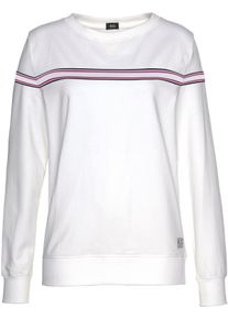 H.I.S. Dames Sweater in wit ,maat 32/34, Witt, 77% Katoen, 20% Polyester, 3% Elastan