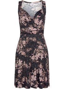 Vivance Dames Jersey jurk in zwart/roze bedrukt ,maat 36, Witt, 95% Viscose, 5% Elastan