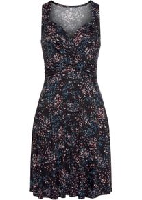 Vivance Dames Jersey jurk in zwart/roze bedrukt ,maat 36, Witt, 95% Viscose, 5% Elastan