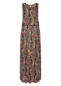 Lascana Damen Maxikleid in schwarz-curry-bedruckt ,Gr&ouml;&szlig;e 34, Witt, 100% Viskose