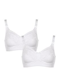 lot de 2 soutiens-gorge Naturana en coton, Blanc, taille 115 C