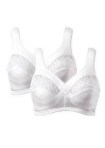 lot de 2 soutiens-gorge Harmony à bretelles soulageantes, Blanc, taille 115 C
