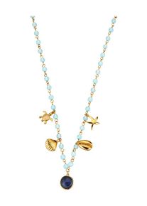 collier Laura Kent en argent 925, avec agate aura, sodalite et zirconia