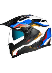 Nexx X.WED 2 Columbus, adventure helmet , color: Matt White/Black/Blue/Gold , size: M